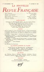 Télécharger le livre :  La Nouvelle Revue Française N' 107 (Novembre 1961)