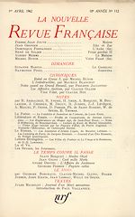 Télécharger le livre :  La Nouvelle Revue Française N' 112 (Avril 1962)