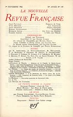 Télécharger le livre :  La Nouvelle Revue Française N' 119 (Novembre 1962)