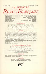 Télécharger le livre :  La Nouvelle Revue Française N' 126 (Juin 1963)