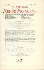Télécharger le livre :  La Nouvelle Revue Française N' 127 (Juillet 1963)