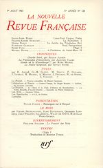 Télécharger le livre :  La Nouvelle Revue Française N' 128 (Aout 1963)