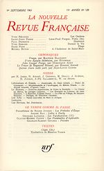 Télécharger le livre :  La Nouvelle Revue Française N' 129 (Septembre 1963)
