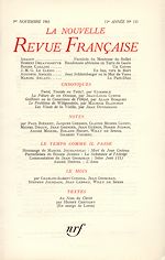 Télécharger le livre :  La Nouvelle Revue Française N' 131 (Novembre 1963)