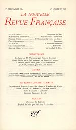 Télécharger le livre :  La Nouvelle Revue Française N' 141 (Septembre 1964)