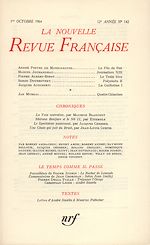 Télécharger le livre :  La Nouvelle Revue Française N' 142 (Octobre 1964)