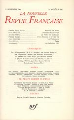 Télécharger le livre :  La Nouvelle Revue Française N' 143 (Novembre 1964)