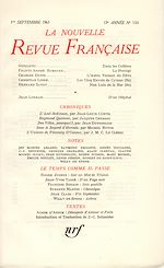 Télécharger le livre :  La Nouvelle Revue Française N' 153 (Septembre 1965)