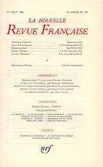 Télécharger le livre :  La Nouvelle Revue Française N' 164 (Aout 1966)