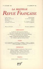 Télécharger le livre :  La Nouvelle Revue Française N' 166 (Octobre 1966)