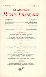 Télécharger le livre :  La Nouvelle Revue Française N' 167 (Octobre 1966)