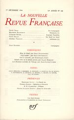 Télécharger le livre :  La Nouvelle Revue Française N' 168 (Décembre 1966)