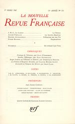 Télécharger le livre :  La Nouvelle Revue Française N' 171 (Mars 1967)
