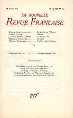 Télécharger le livre :  La Nouvelle Revue Française N° 212