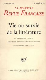 Télécharger le livre :  Vie ou survie de la littérature N° 214