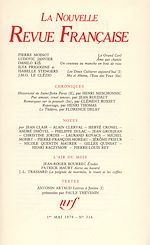 Télécharger le livre :  La Nouvelle Revue Française N° 316