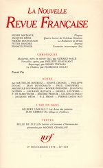 Télécharger le livre :  La Nouvelle Revue Française N° 323