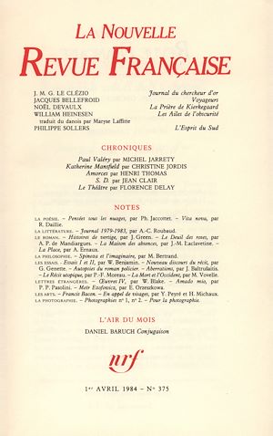 Téléchargez le livre :  La Nouvelle Revue Française N° 375