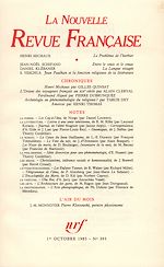 Télécharger le livre :  La Nouvelle Revue Française N° 393