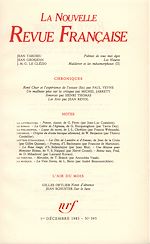Télécharger le livre :  La Nouvelle Revue Française N° 395