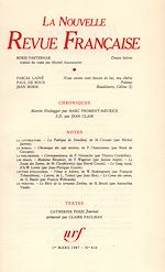 Télécharger le livre :  La Nouvelle Revue Française N° 410