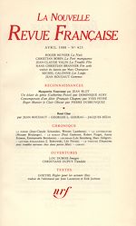 Télécharger le livre :  La Nouvelle Revue Française N° 423