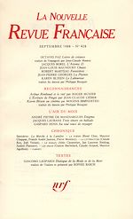 Télécharger le livre :  La Nouvelle Revue Française N° 428