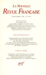 Télécharger le livre :  La Nouvelle Revue Française N° 454