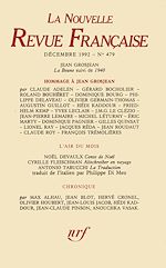 Télécharger le livre :  La Nouvelle Revue Française N° 479
