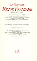 Télécharger le livre :  La Nouvelle Revue Française N° 483
