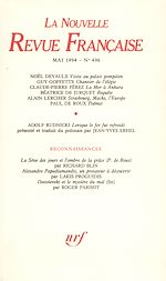 Télécharger le livre :  La Nouvelle Revue Française N° 496