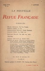 Télécharger le livre :  La Nouvelle Revue Française N' 12 (Janvier 1910)