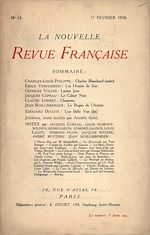 Télécharger le livre :  La Nouvelle Revue Française N' 13 (Février 1910)