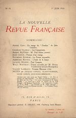 Télécharger le livre :  La Nouvelle Revue Française N' 18 (Juin 1910)