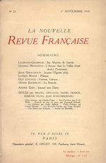 Télécharger le livre :  La Nouvelle Revue Française N' 21 (Septembre 1910)