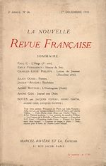 Télécharger le livre :  La Nouvelle Revue Française N' 24 (Décembre 1910)