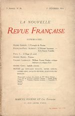 Télécharger le livre :  La Nouvelle Revue Française N' 26 (Février 1911)