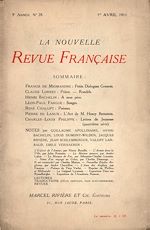 Télécharger le livre :  La Nouvelle Revue Française N' 28 (Avril 1911)