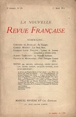 Télécharger le livre :  La Nouvelle Revue Française N' 29 (Mai 1911)