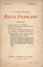 Télécharger le livre :  La Nouvelle Revue Française N' 33 (Septembre 1911)