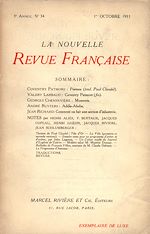 Télécharger le livre :  La Nouvelle Revue Française N' 34 (Octobre 1911)