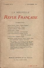 Télécharger le livre :  La Nouvelle Revue Française N' 35 (Novembre 1911)
