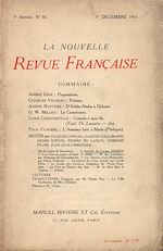 Télécharger le livre :  La Nouvelle Revue Française N' 36 (Décembre 1911)