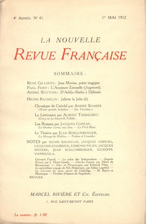 Téléchargez le livre :  La Nouvelle Revue Française N' 41 (Mai 1912)