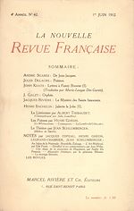 Télécharger le livre :  La Nouvelle Revue Française N' 42 (Juin 1912)