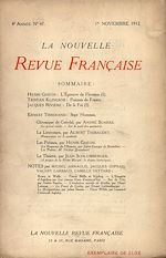 Télécharger le livre :  La Nouvelle Revue Française N' 47 (Novembre 1912)