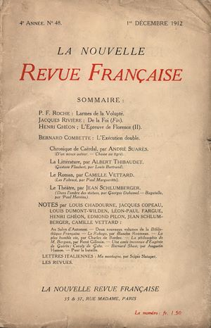 Téléchargez le livre :  La Nouvelle Revue Française N' 48 (Décembre 1912)