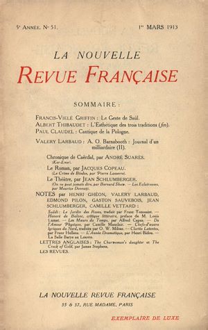 Téléchargez le livre :  La Nouvelle Revue Française N' 51 (Mars 1913)