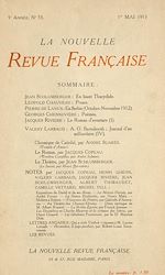 Télécharger le livre :  La Nouvelle Revue Française N' 53 (Mai 1913)