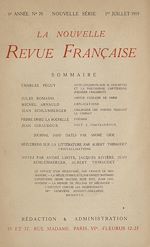 Télécharger le livre :  La Nouvelle Revue Française N' 70 (Juillet 1919)